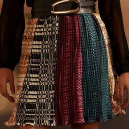 VERB BY PALLAVI SINGHEE Abstract Printed Mini A-Line Skirt image 2