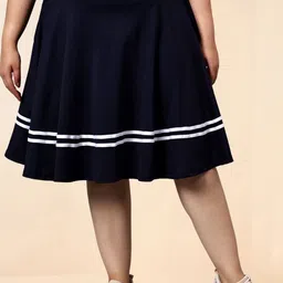 BAESD Striped Flared Midi Skirts-image-21