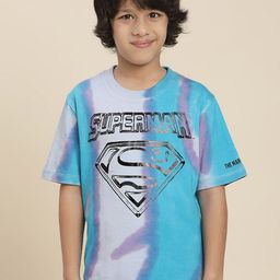 Kids Ville Boys Superman Printed Round Neck Short Sleeves Cotton Regular T-shirt-image-54
