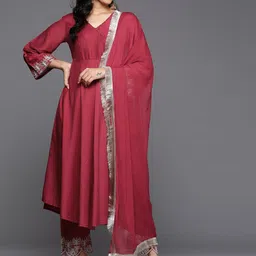 Varanga Angrakha Anarkali Kurta with Trousers & With Dupatta-44
