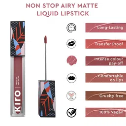 KIRO Non-Stop Airy Matte Liquid Lipstick - 5ml - Tropical Fuchsia image 5