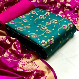 MORLY Dupion Silk Unstitched Dress Material-image-31