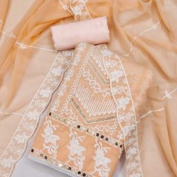 KALINI Floral Embroidered Sequinned Unstitched Dress Material-image-81