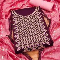 KALINI Ethnic Motifs Embroidered Unstitched Dress Material-image-87