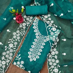 KIMISHA Embroidered Organza Unstitched Dress Material-image-37