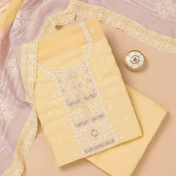 Koskii Embroidered Organza Unstitched Dress Material-picture-29