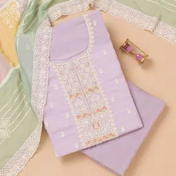 Koskii Embroidered Organza Unstitched Dress Material-image-11