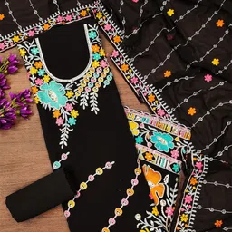 Panzora Embroidered Unstitched Dress Material-image-88