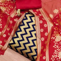 KALINI Chevron Woven Design Unstitched Dress Material-picture-13