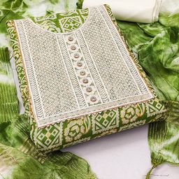 MANVAA Floral Embroidered Zari Unstitched Dress Material-picture-39