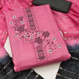 MANVAA Floral Embroidered Sequinned Unstitched Dress Material-image-92
