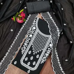 SHADOW & SAINING Embroidered Unstitched Dress Material-image-4