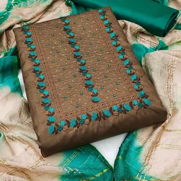 KALINI Floral Embroidered Unstitched Dress Material-image-68