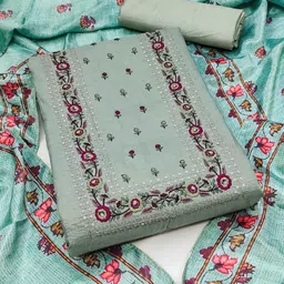 KALINI Floral Embroidered Sequinned Unstitched Dress Material-image-72
