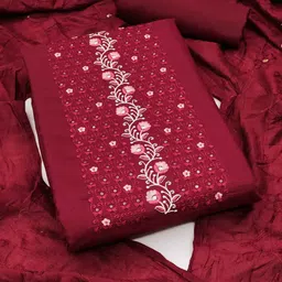 KALINI Floral Embroidered Sequinned Unstitched Dress Material-image-74