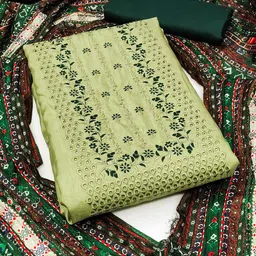 KALINI Floral Embroidered Sequinned Unstitched Dress Material-image-76