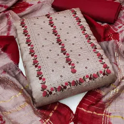 KALINI Floral Embroidered Unstitched Dress Material-image-67