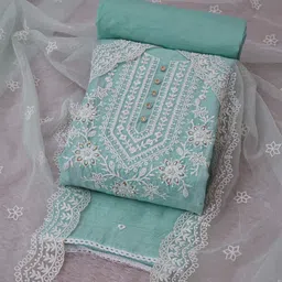 TAVAS Floral Embroidered Unstitched Dress Material-picture-14