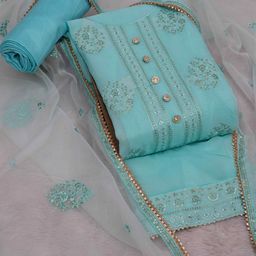 TAVAS Ethnic Motifs Embroidered Unstitched Dress Material-image-20