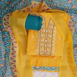 TAVAS Ethnic Motifs Embroidered Unstitched Dress Material-32