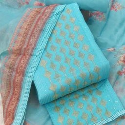 TAVAS Geometric Embroidered Unstitched Dress Material-picture-28