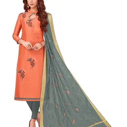 MANVAA Floral Embroidered Beads Detail Unstitched Dress Material-image-29