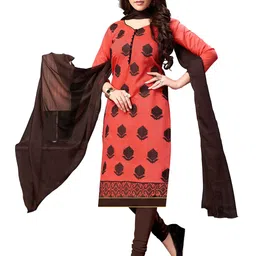 MANVAA Ethnic Motifs Embroidered Chanderi Cotton Unstitched Dress Material-image-88