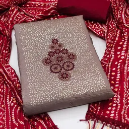 KALINI Ethnic Motifs Embroidered Sequinned Detail Unstitched Dress Material-image-3