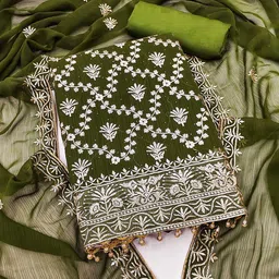 KALINI Ethnic Motifs Embroidered Unstitched Dress Material-image-70