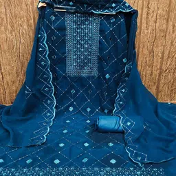LeeliPeeri Designer Embroidered Unstitched Dress Material-image-87