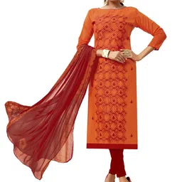MANVAA Ethnic Motifs Embroidered Unstitched Dress Material-image-33