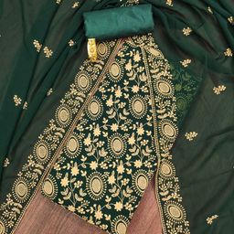 LeeliPeeri Designer Floral Embroidered Unstitched Dress Material-image-82