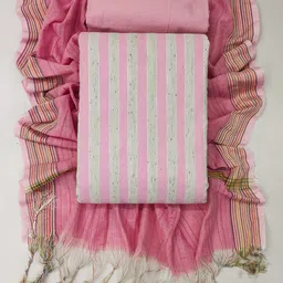 LeeliPeeri Designer Striped Unstitched Dress Material-image-91