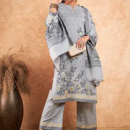 HK colours of fashion Floral Woven Design Pashmina Unstitched Dress Material-image-61