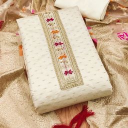 KALINI Embellished Unstitched Dress Material-image-85