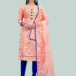 MANVAA Ethnic Motifs Embroidered Unstitched Dress Material-image-48