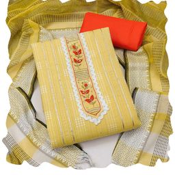 MANVAA Striped Embellished Gotta Patti Unstitched Dress Material-image-35