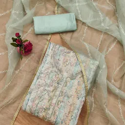 KALINI Floral Embellished Beads and Stones Unstitched Dress Material-image-81