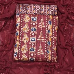 Peachmode Floral Printed Unstitched Dress Material-image-22