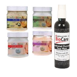 BEAUCODE BIOCARE Set Of 5 Pearl Cream-Mask-Gel-Scrub-Activated Charcoal Face Wash-50
