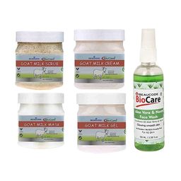 BEAUCODE BIOCARE 5-Pcs Goat Milk Facial Kit 250g Each With Aloevera & Neem Face Wash 100ml-78