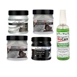 BEAUCODE BIOCARE Set Of 5 Charcoal Scrub+Cream+Mask+Gel & Aloe Vera Neem Face Wash-28