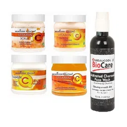 BEAUCODE BIOCARE Set Of 5 Vitamin C Cream-Mask-Gel-Scrub-Activated Charcoal Face Wash-48