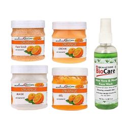 BEAUCODE BIOCARE Set Of 5 Orange Cream-Mask-Gel-Scrub-Aloe Vera Neem Face Wash-10