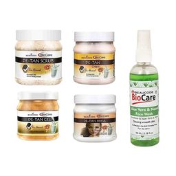 BEAUCODE BIOCARE Set Of 5 De-Tan Cream-Mask-Gel-Scrub-Activated Charcoal Face Wash-38