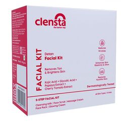 Clensta Detan Facial Kit With Kojic Acid & Papaya Extract For Skin Brightening - 50g-4