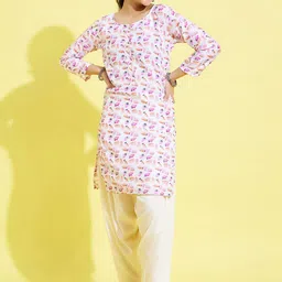 VASTRAMAY Girls White Printed Kurta with Patiala-picture-26