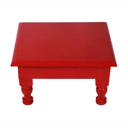 Lal Haveli Red Wooden Pooja Chowkie-image-32