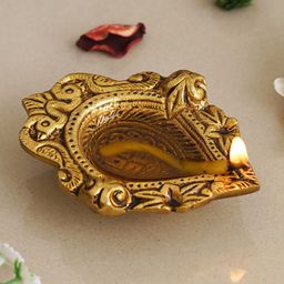 eCraftIndia Beige Traditional Decorative Diya-13