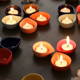 MIAH Decor 6-Pcs Green Eco-Friendly Ceramic Diyas-image-82